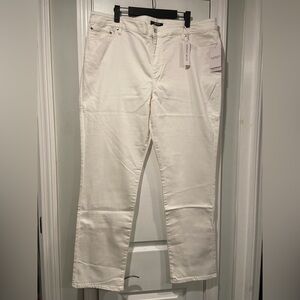 NWT LRL Ralph Lauren Size 18W White Mid Rise Straight Leg Stretch Denim Jeans